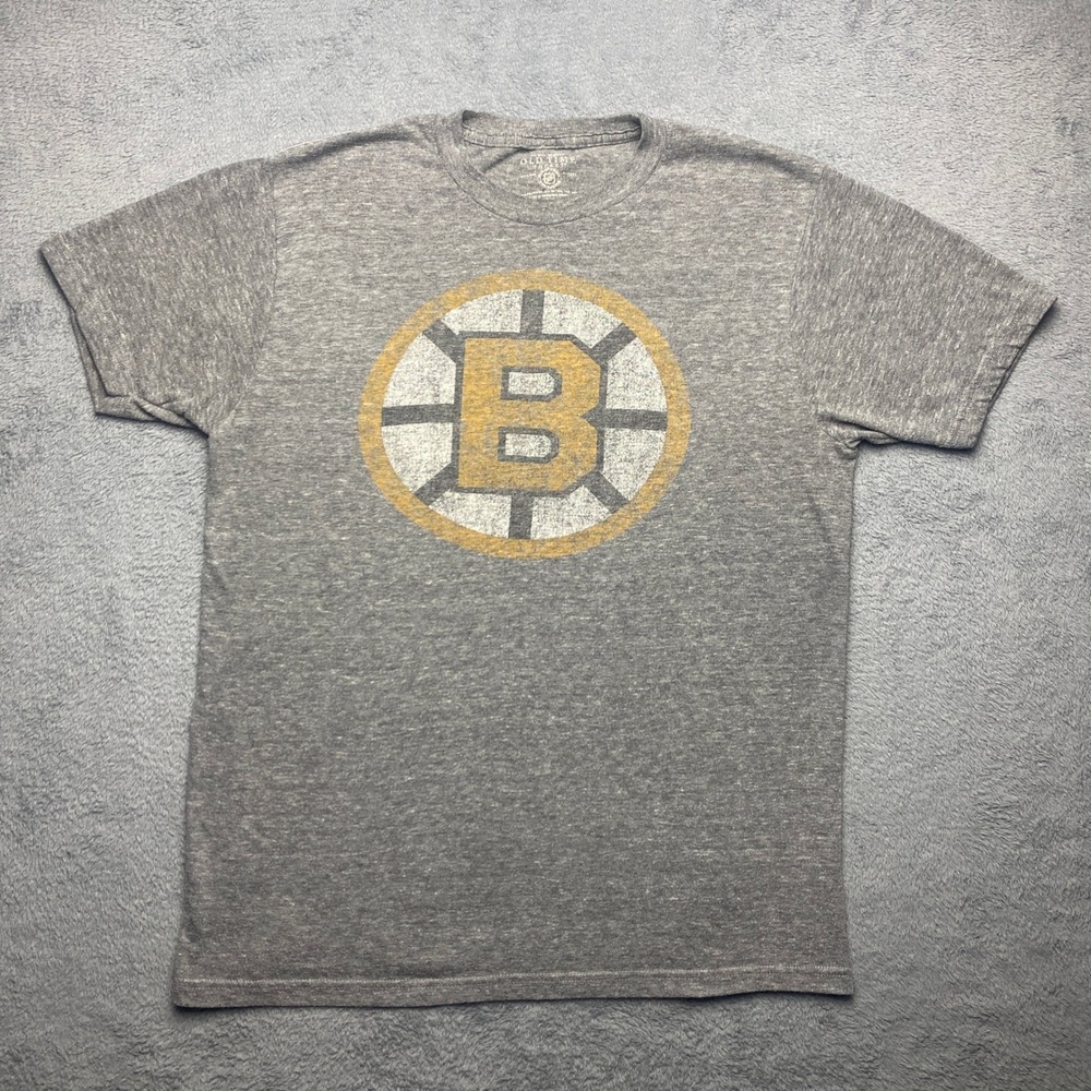Boston Bruins Tshirt Mens Large‎ Cam Neely 8 Gray Tri-Blend Old Time Hockey Tee